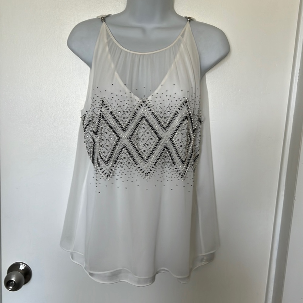 White House Black market beaded shell. Size small